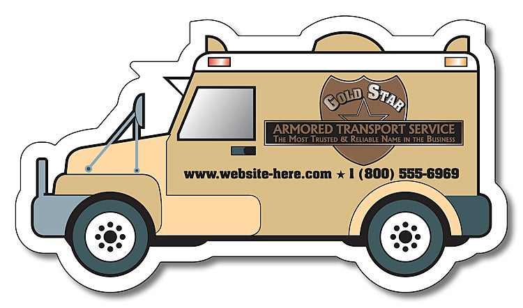 Financial Services Magnet Armored Truck Shape 25 mil.