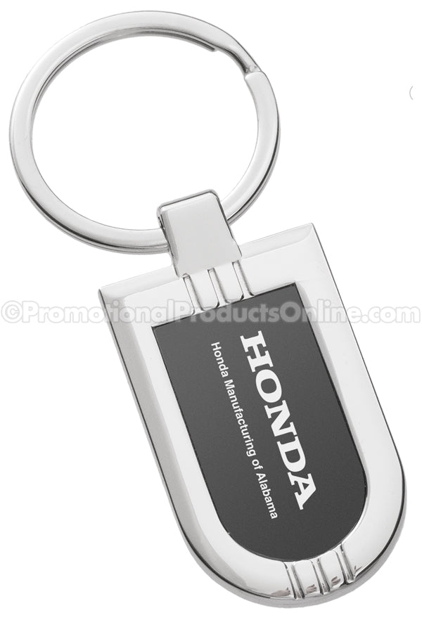 Onyx Badge Shaped Metal Engraved Keychains
