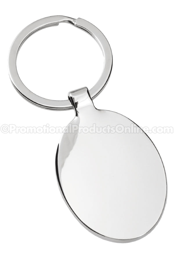 Black Oval Laser Engraved Keychains