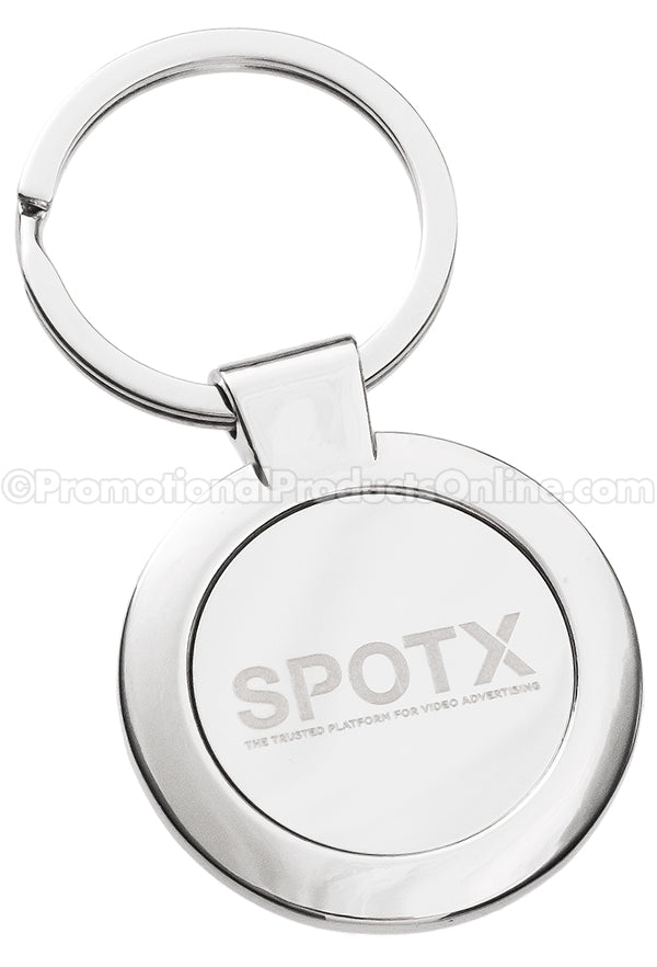 Polished Circle Metal Engraved Keychains