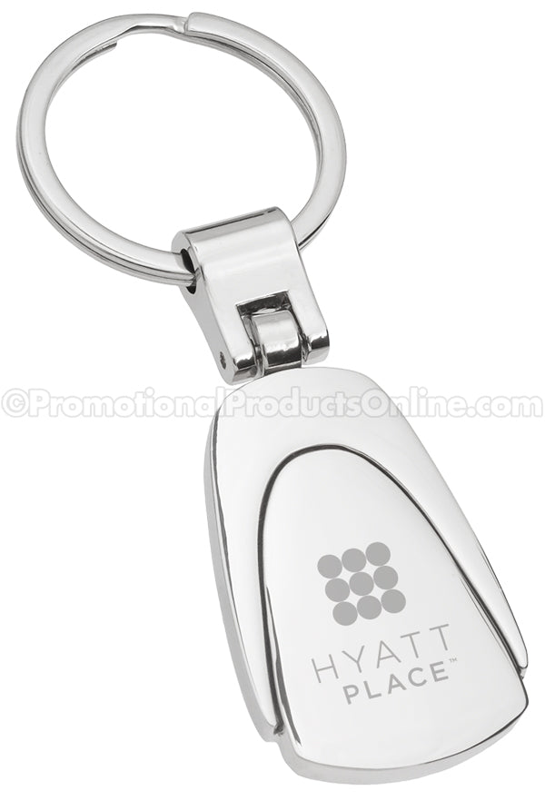Classic Fob Polished Metal Engraved Keychains