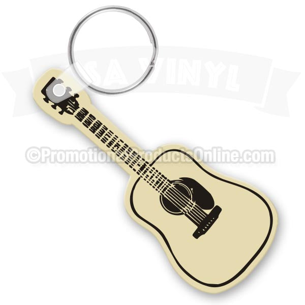 Acoustic Dreadnought Guitar Vinyl Keychains