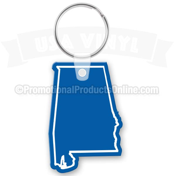Alabama State Shaped Vinyl Keychains