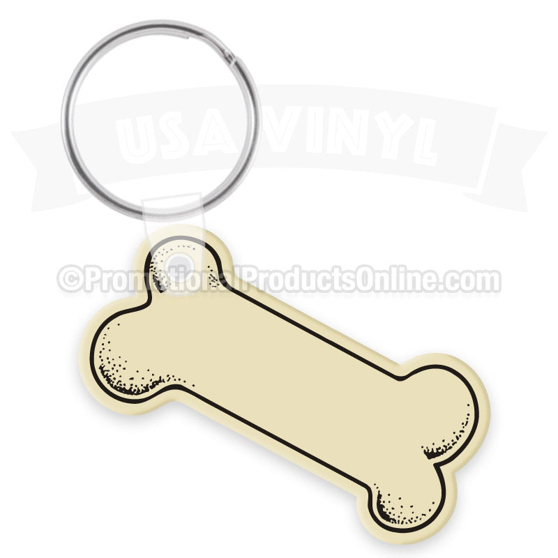 Dog Bone Vinyl Keychains