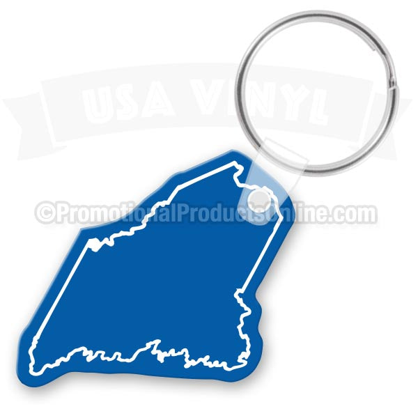 Maine State Shaped Vinyl Keychains