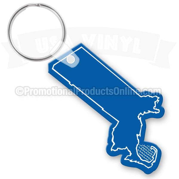 Massachusetts State Shaped Vinyl Keychains