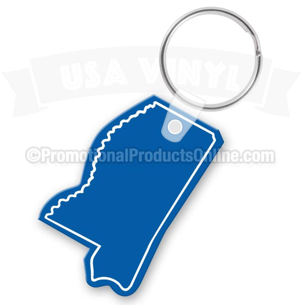 Mississippi State Shaped Vinyl Keychains