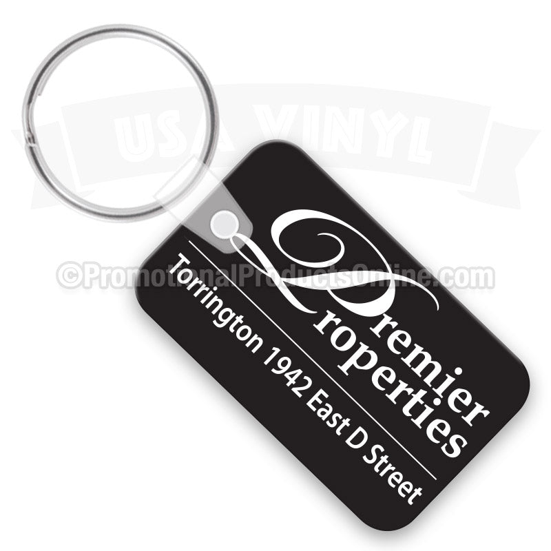 Rectangle Tag Vinyl Keychains