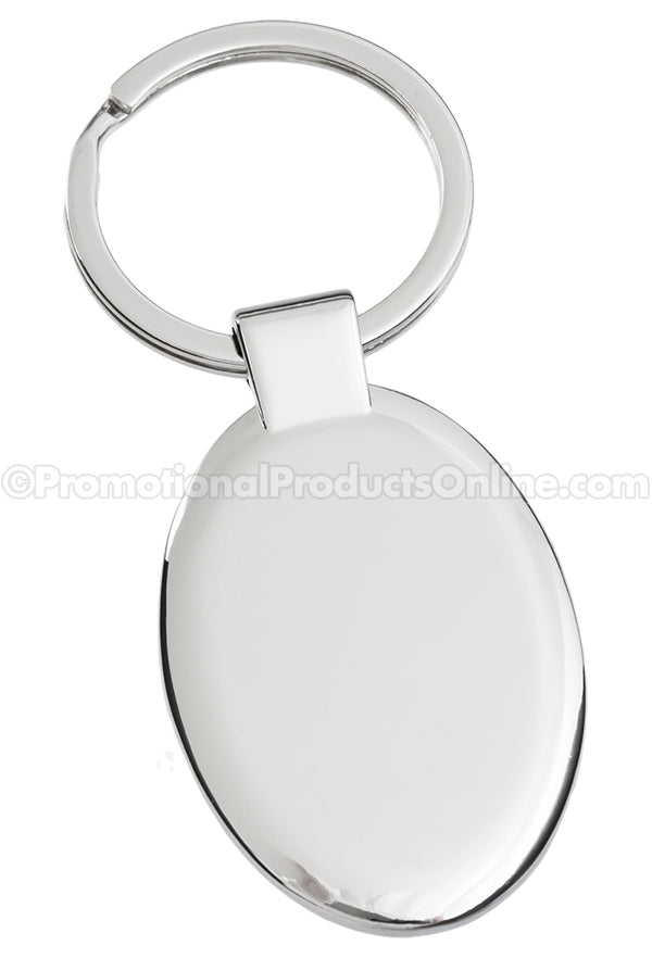 Polished Oval Metal Engraved Keychains