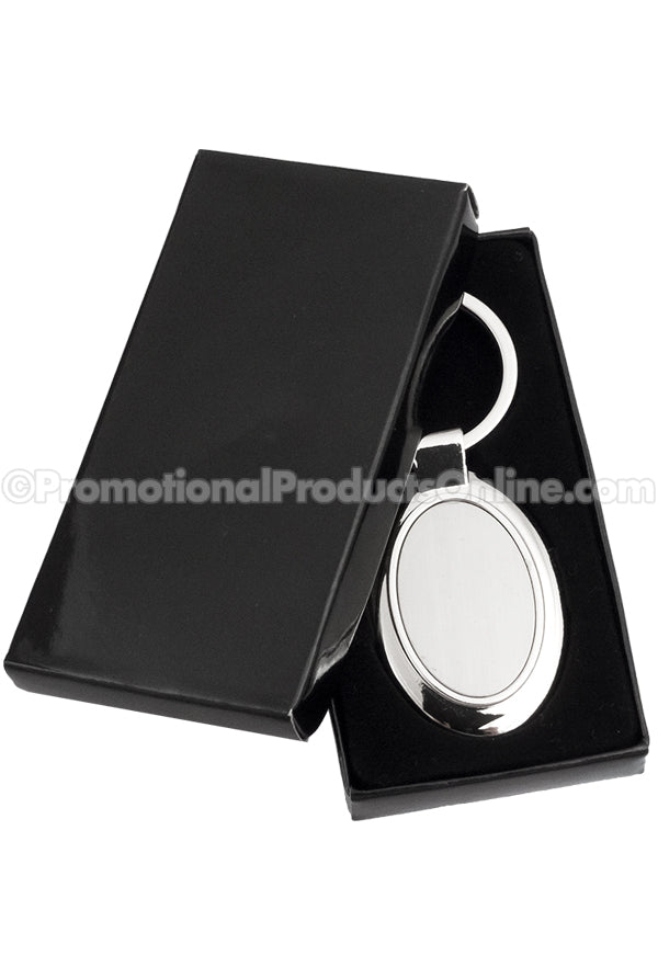 Polished Oval Metal Engraved Keychains