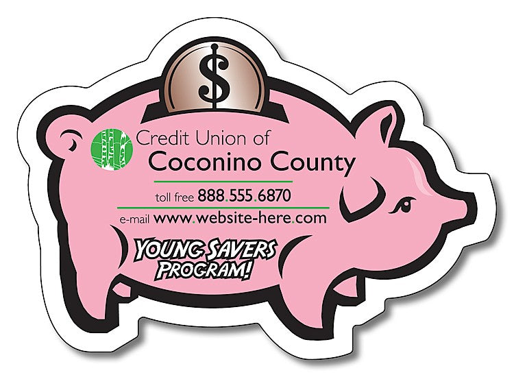 Financial Services Magnet Piggy Bank Shape 25 mil.