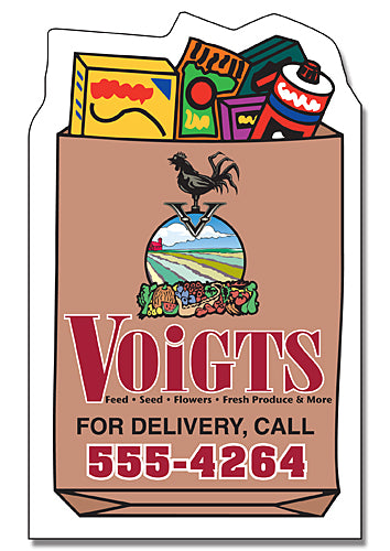 Delivery Magnet Grocery Bag Shape 25 mil.