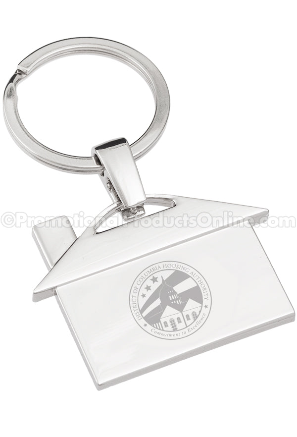 House Shaped Laser Engraved Keychains