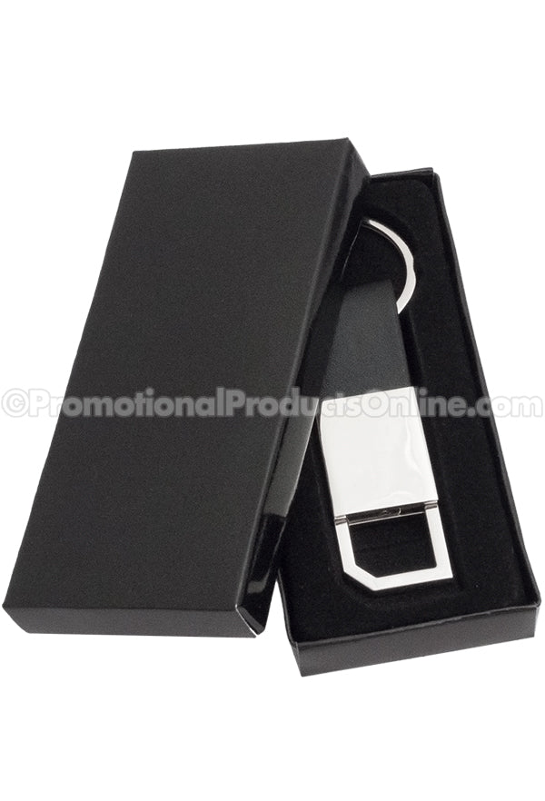 Leather Pull and Twist Laser Engraved Keychains