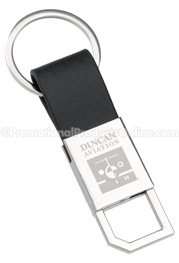 Leather Pull and Twist Laser Engraved Keychains