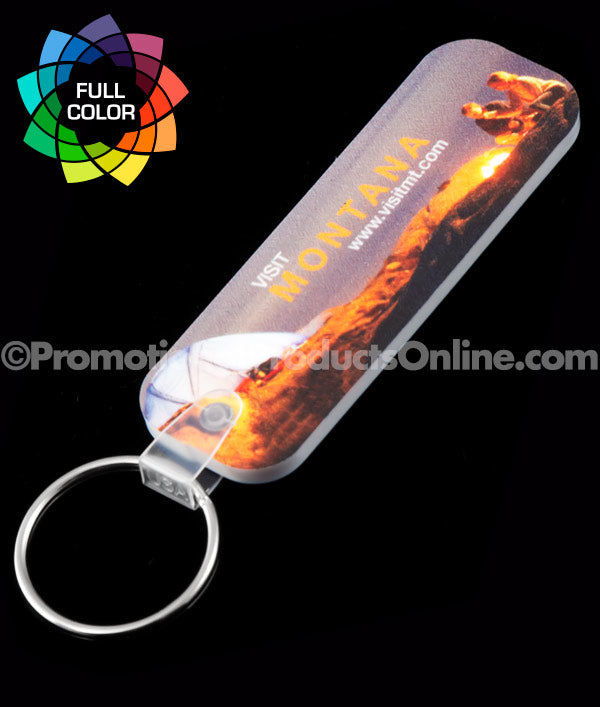 Full Color Long Rectangle Vinyl Keychains