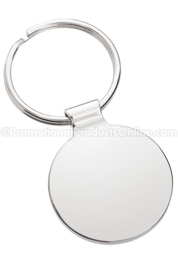 Polished Onyx Circle Metal Engraved Keychains