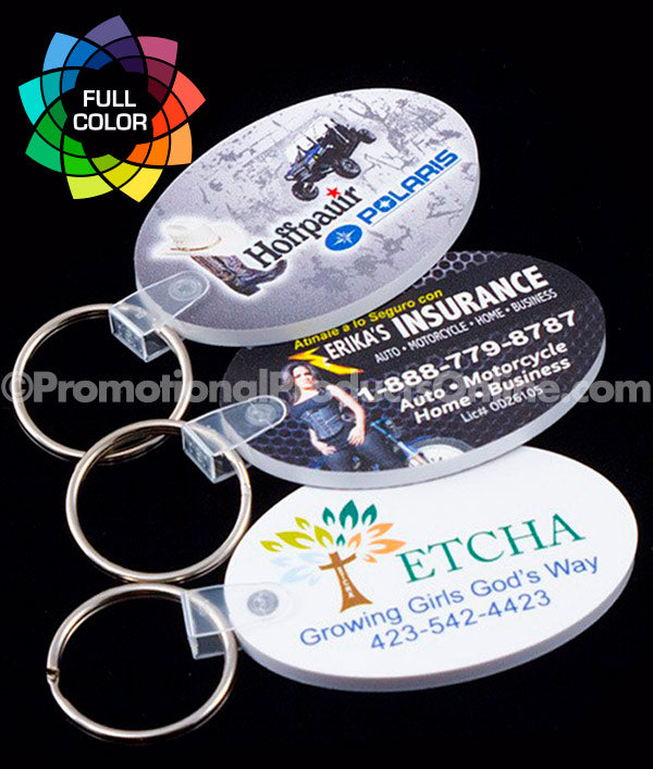 Full Color Oval Vinyl Keychains