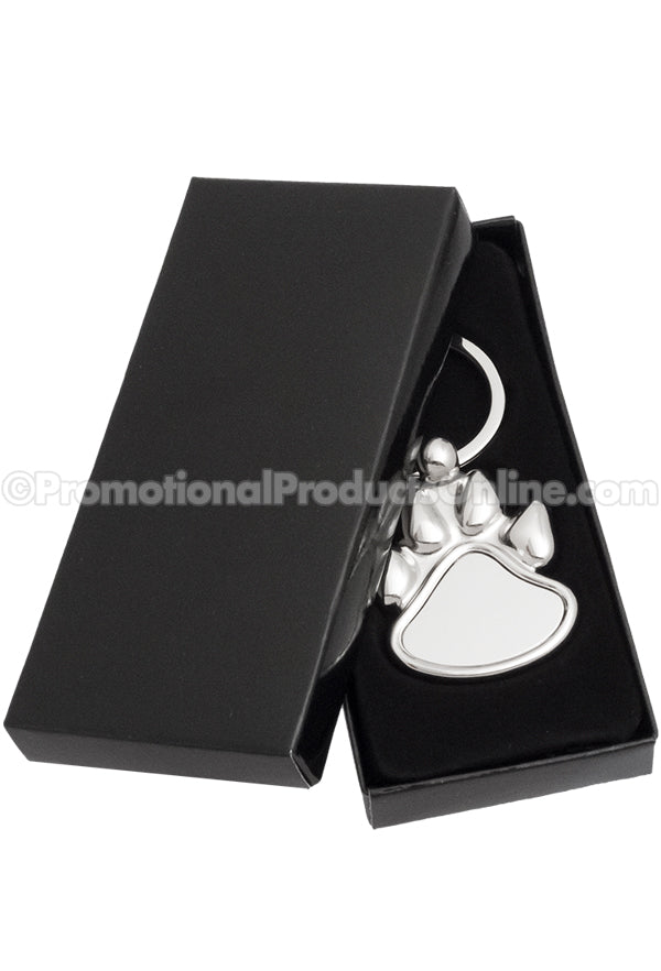 Paw Print Laser Engraved Keychains