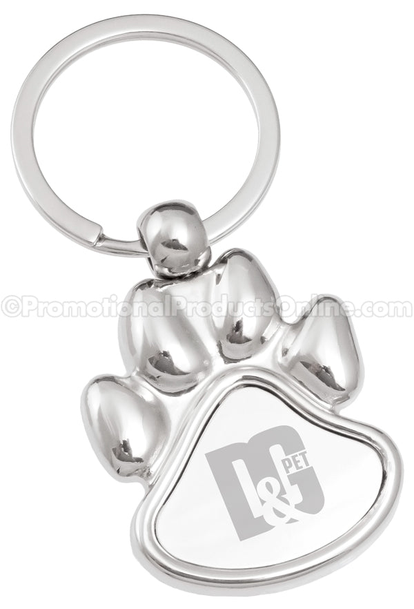 Paw Print Laser Engraved Keychains