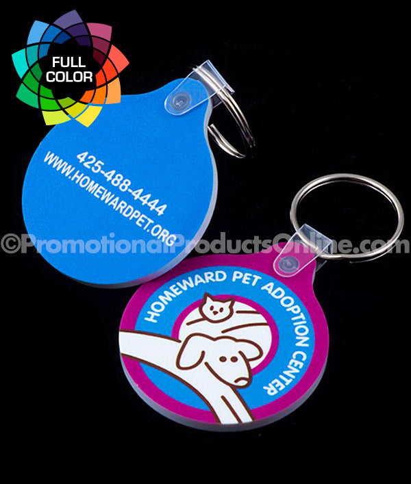 Full Color Round with Tab Vinyl Keychains