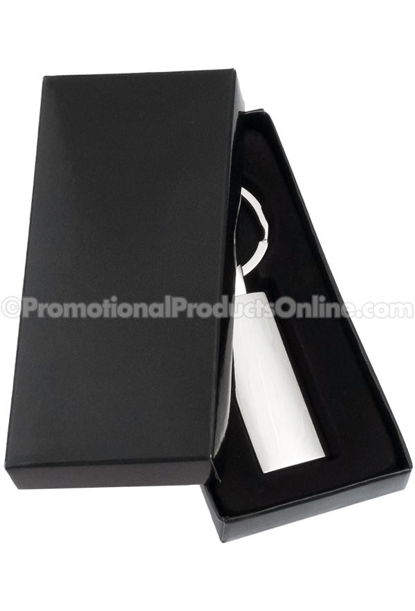 Silver Column Polished Metal Engraved Keychains