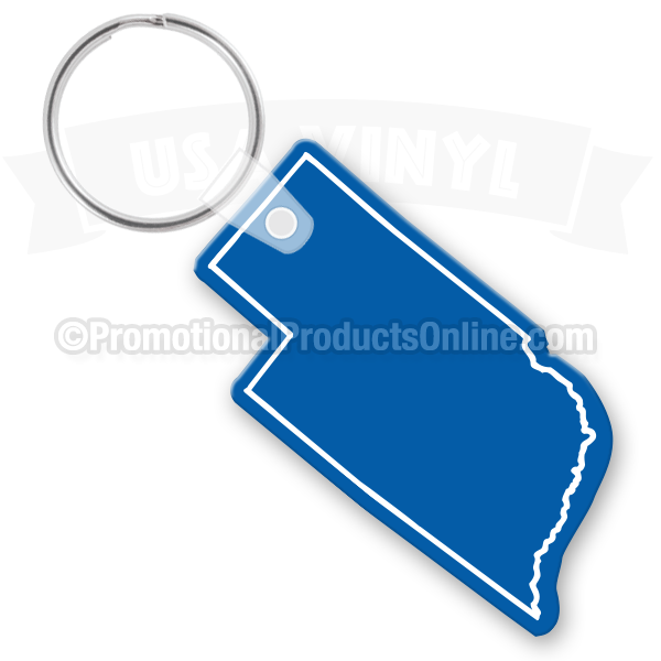 Nebraska State Shaped Vinyl Keychains