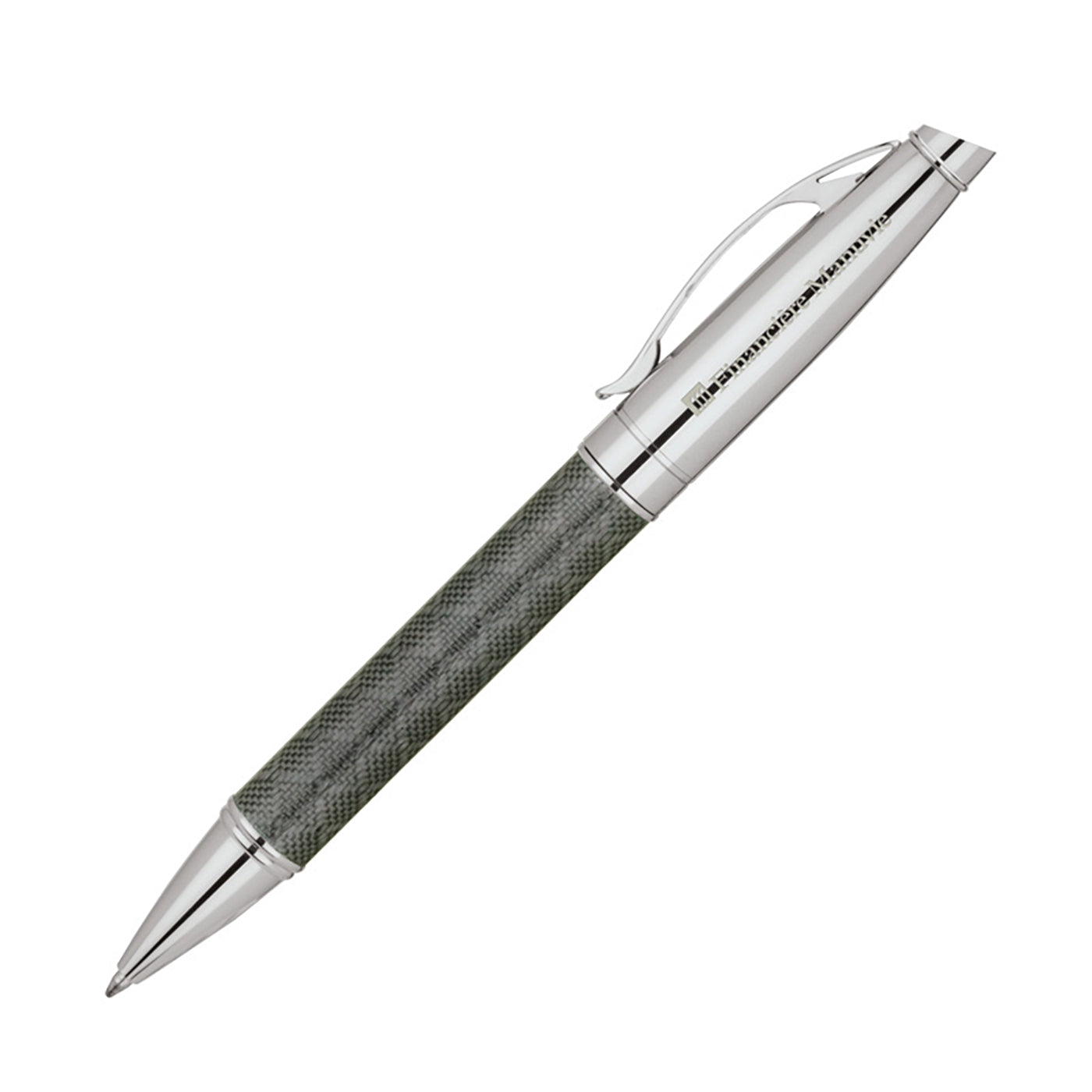 Chrome-Trimmed Fiber Barrel Ballpoint Pen - BA4600G