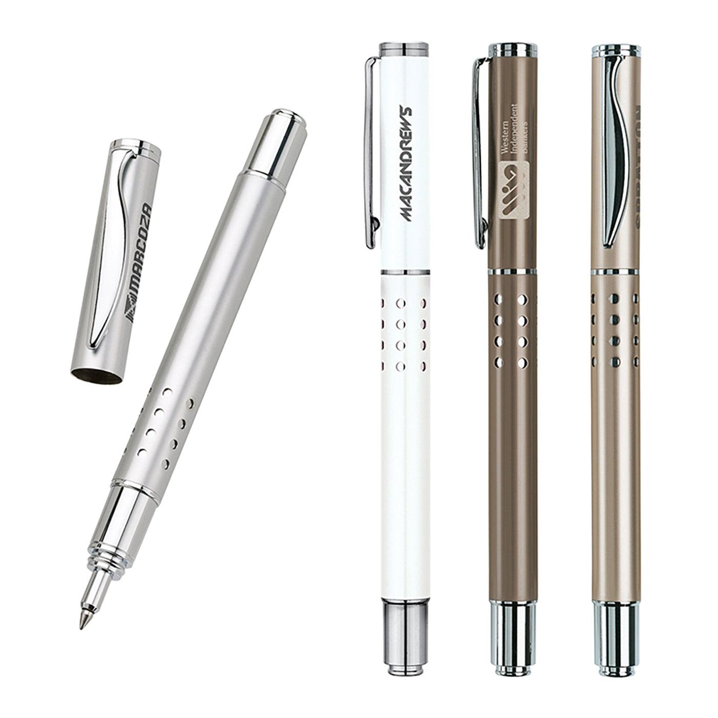 24-Hole Design Brass Rollerball Pen