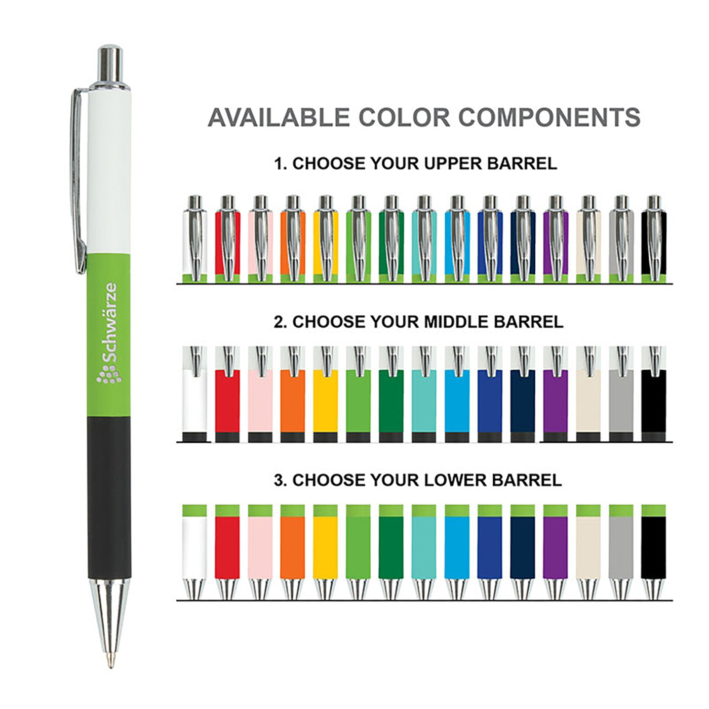 3-Tube Color Combination Aluminum Pen