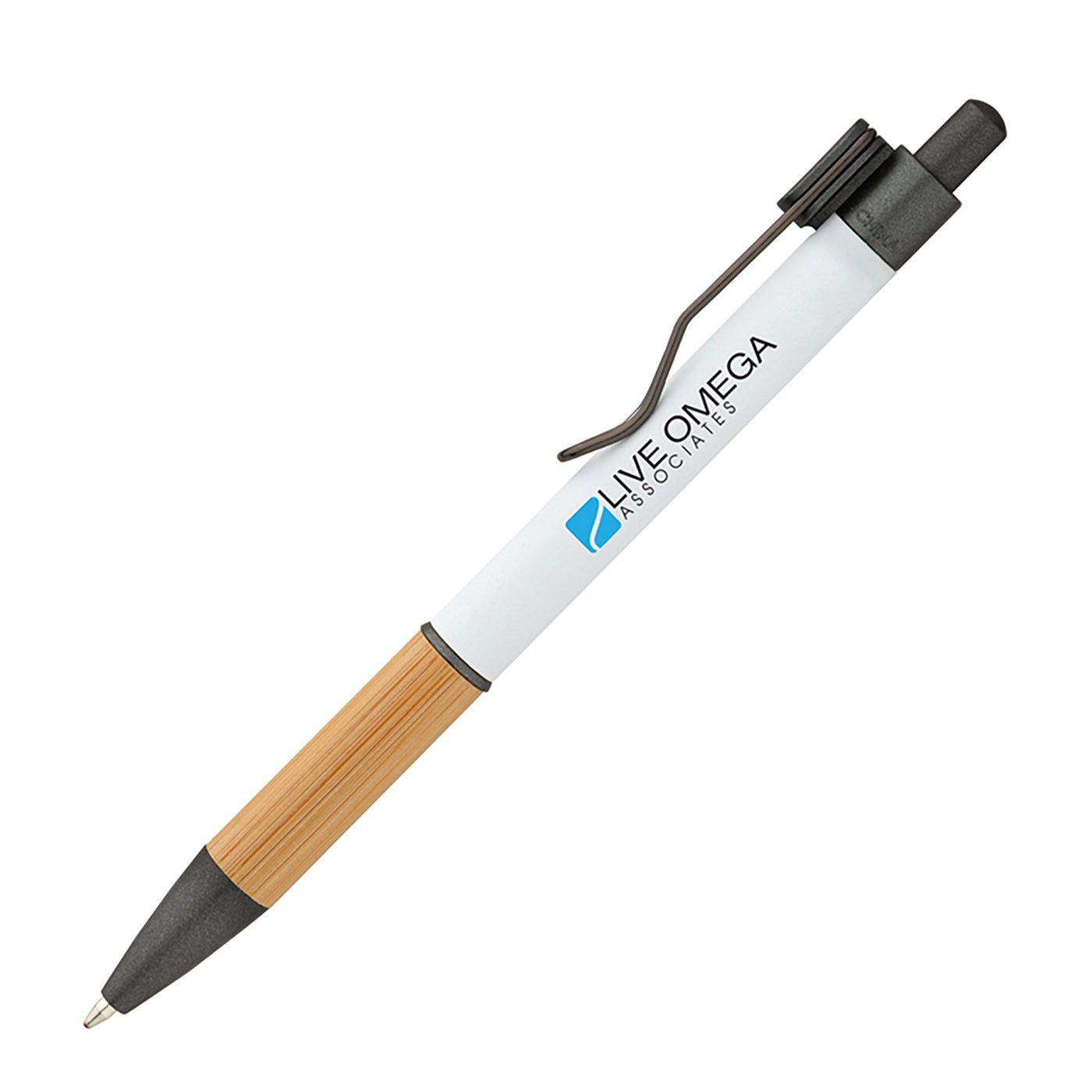 Bamboo Grip Aluminum Ballpoint Pen - BB6800W