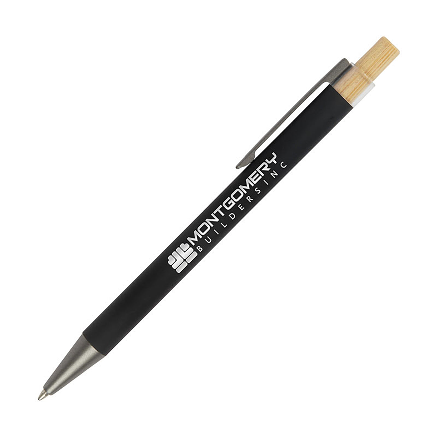 Recycled Aluminum Bamboo Plunger Pen - BB7700B