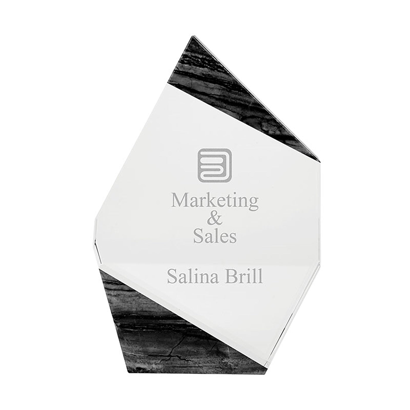 Crystal Polygon Award with Marble Base