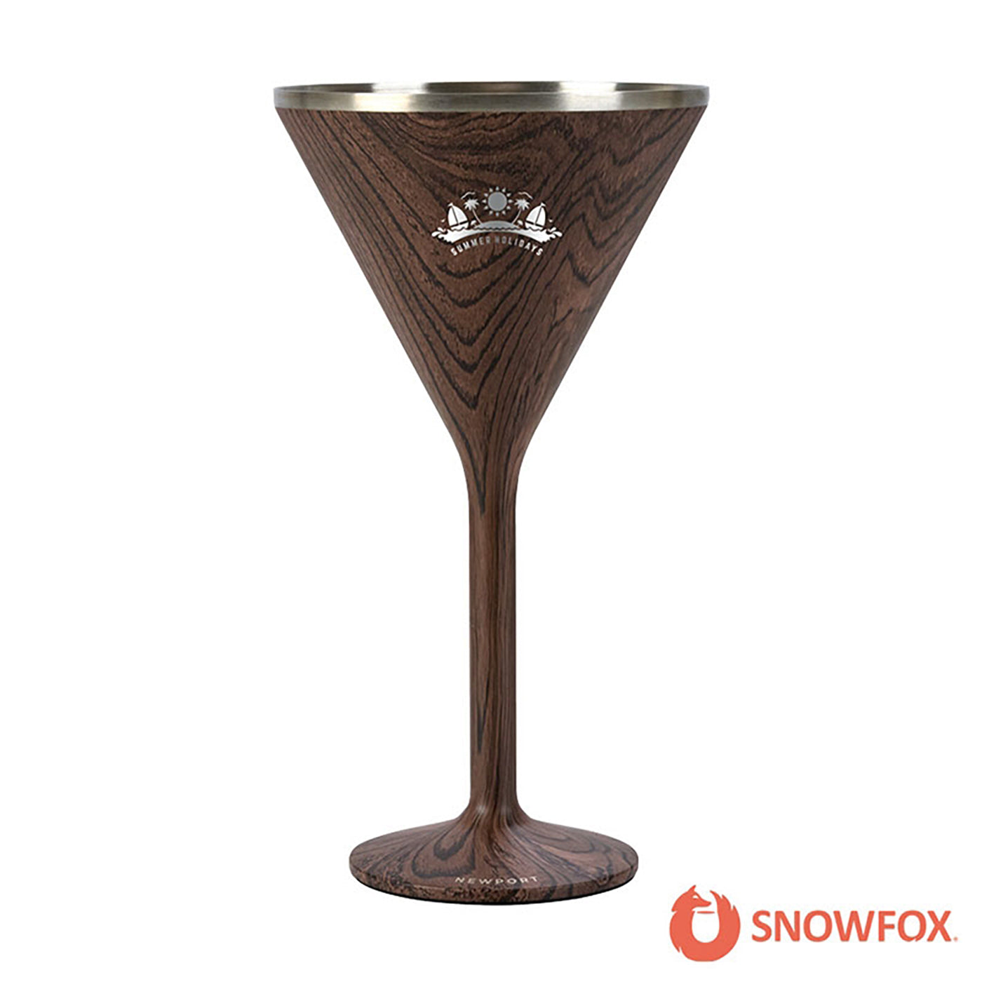 8 oz. Double Wall Steel Stemmed Martini Glass - CF1018H