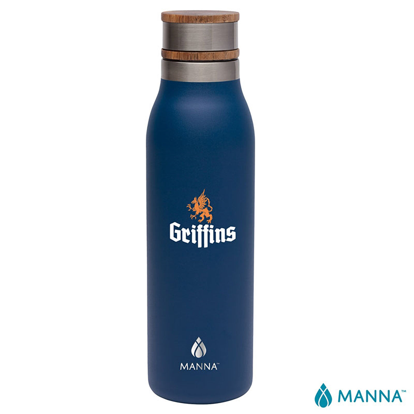 18 oz. Ascend Stainless Steel Water Bottle w/ Acacia Lid - CM2027V