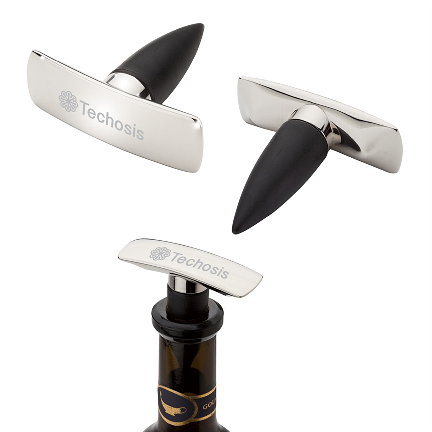 Nickel Finish T-Handle Bottle Stopper