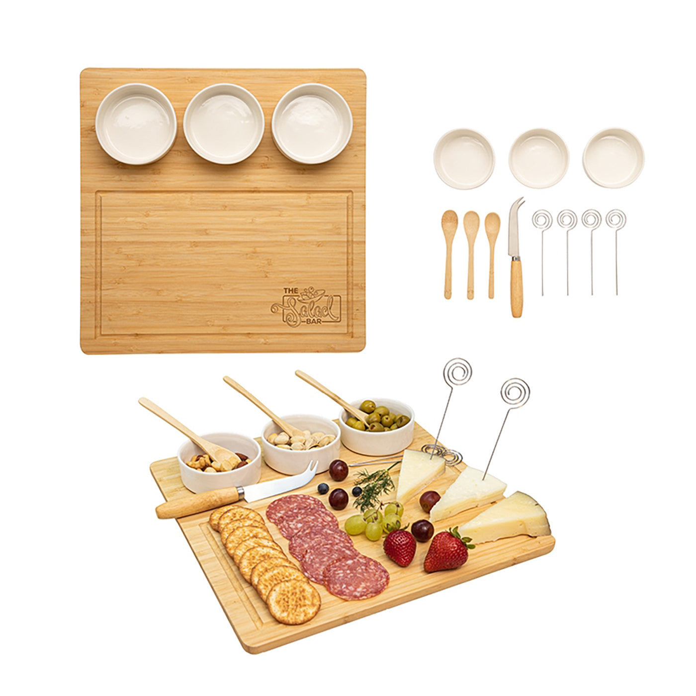 12-Piece Bamboo Charcuterie Platter