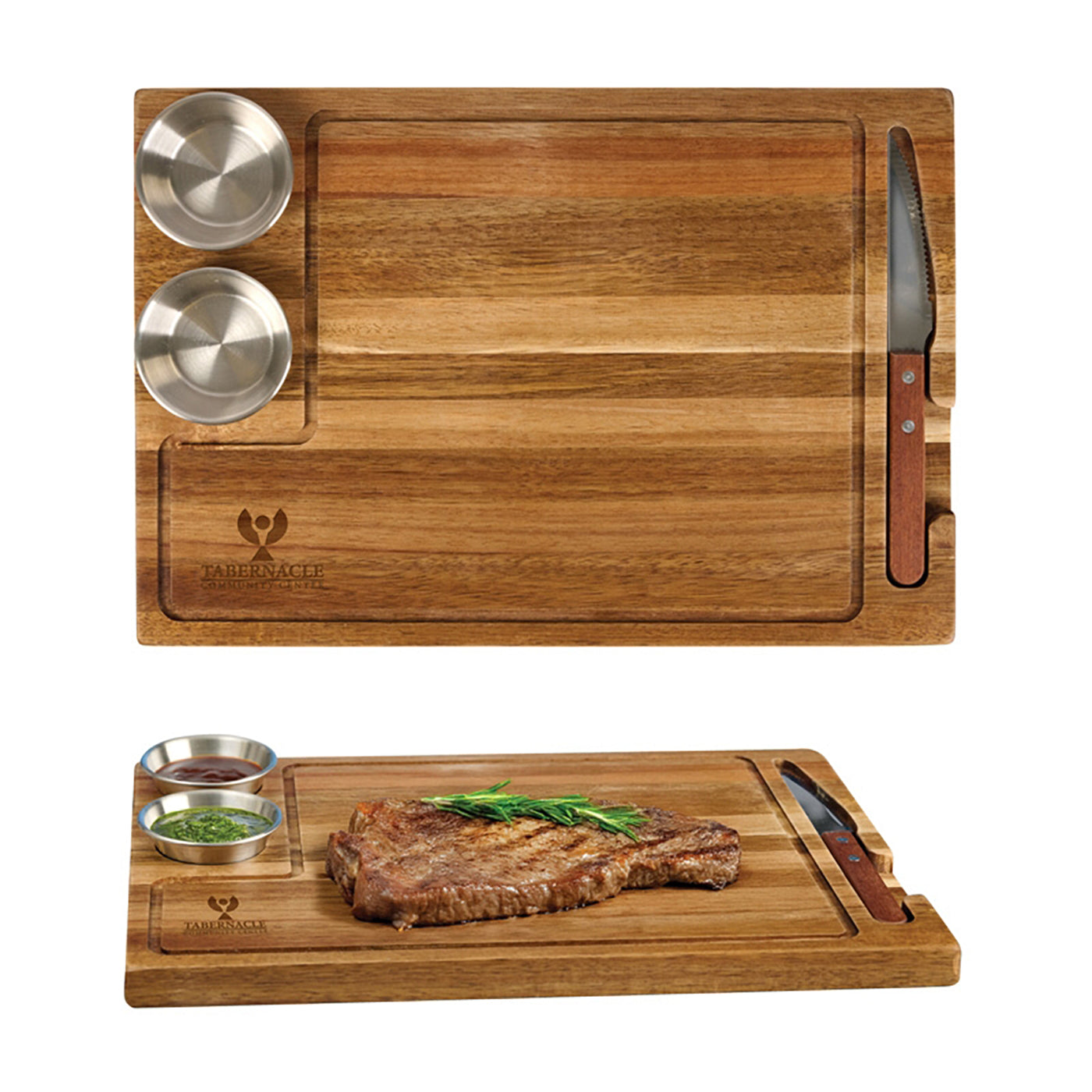 Acacia Wood Steak Board Set