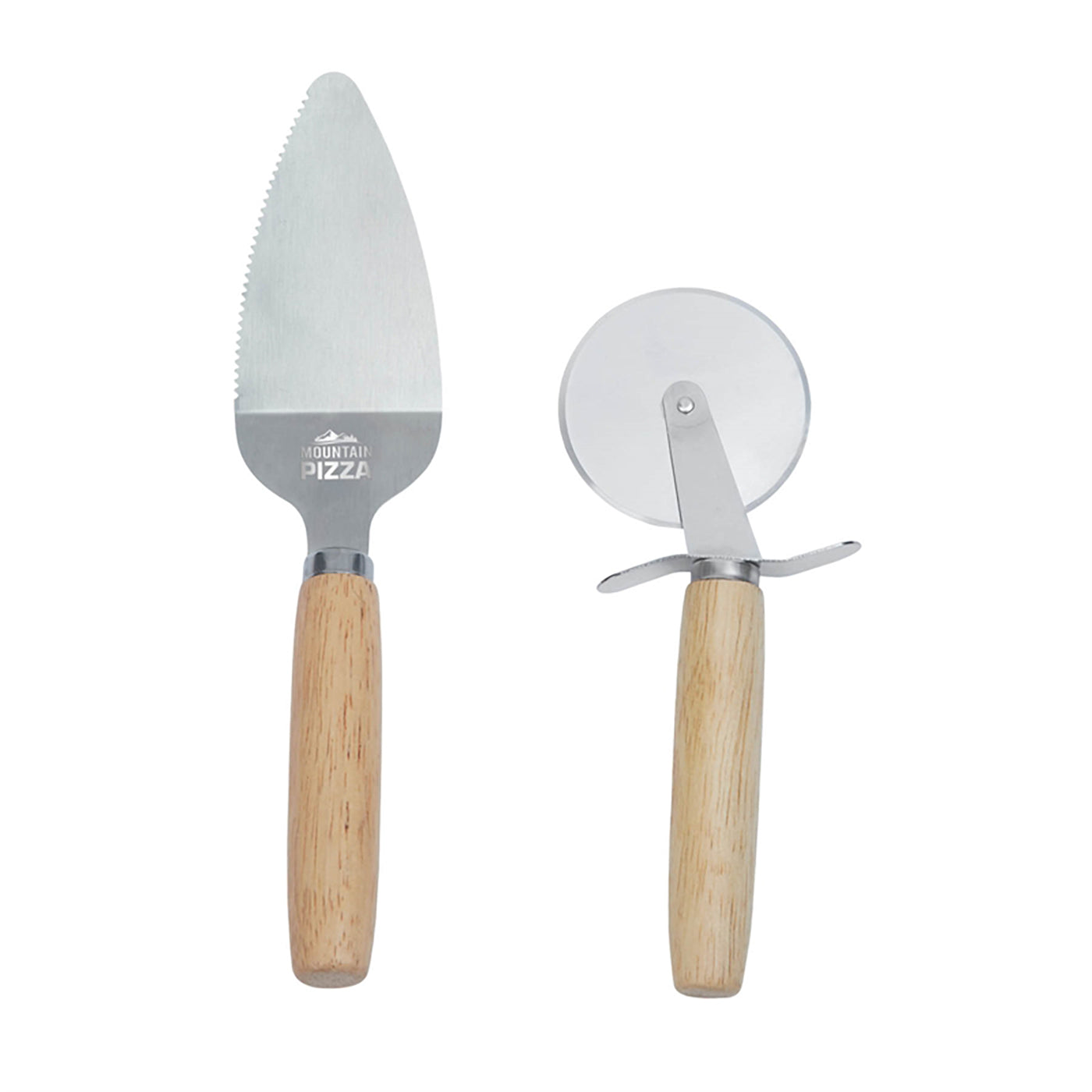 Oak Handle Pizza Cutter Set - EH4501K