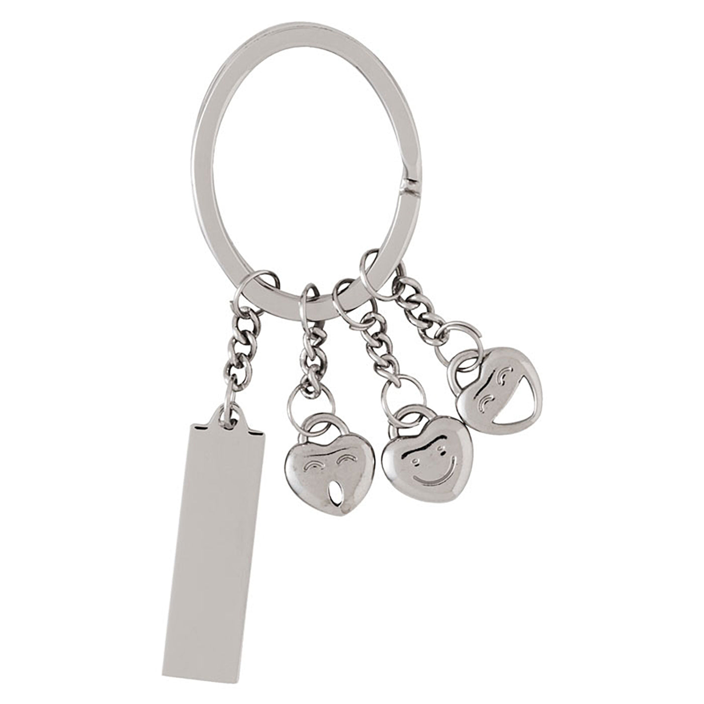 Metal Smiley Face Keychain - EK1004