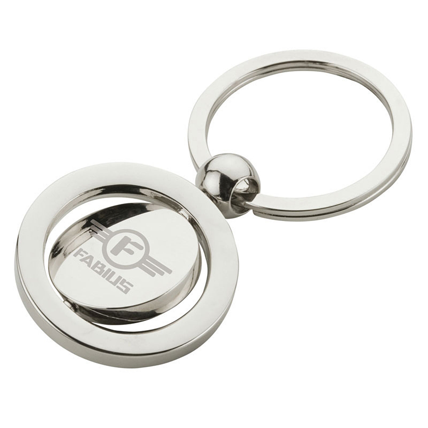World Map Spinning Disk Keychain