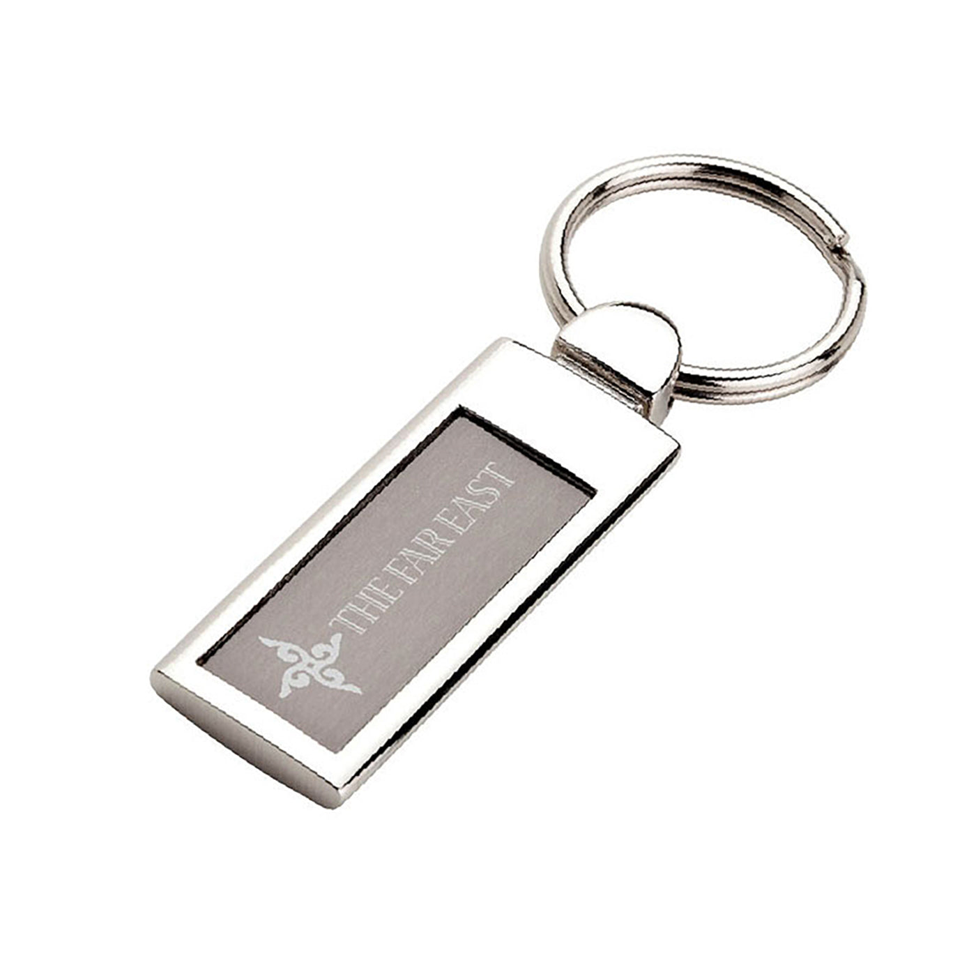 Rectangular Aluminum Two-Tone Keychain