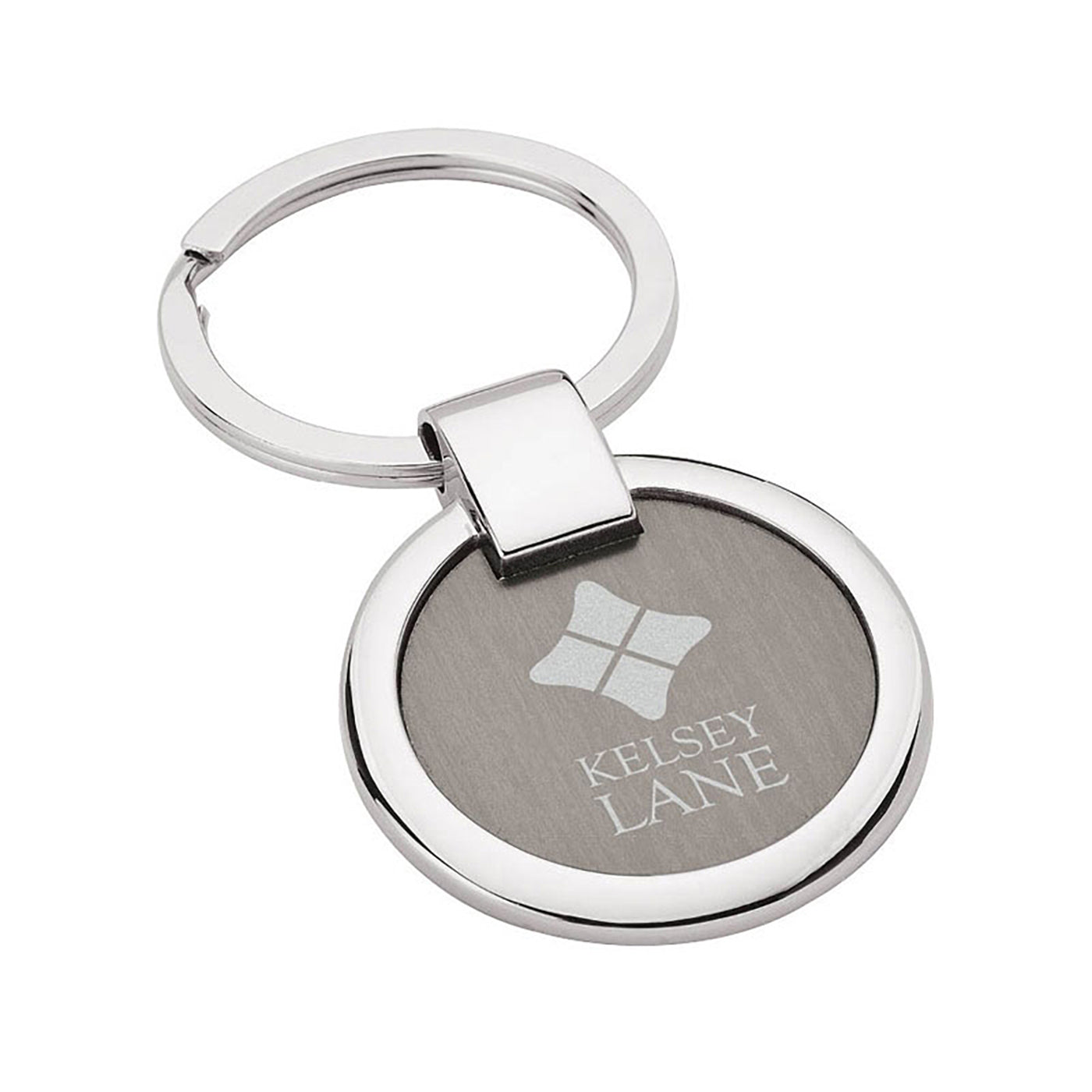 Round Aluminum Two-Tone Keychain