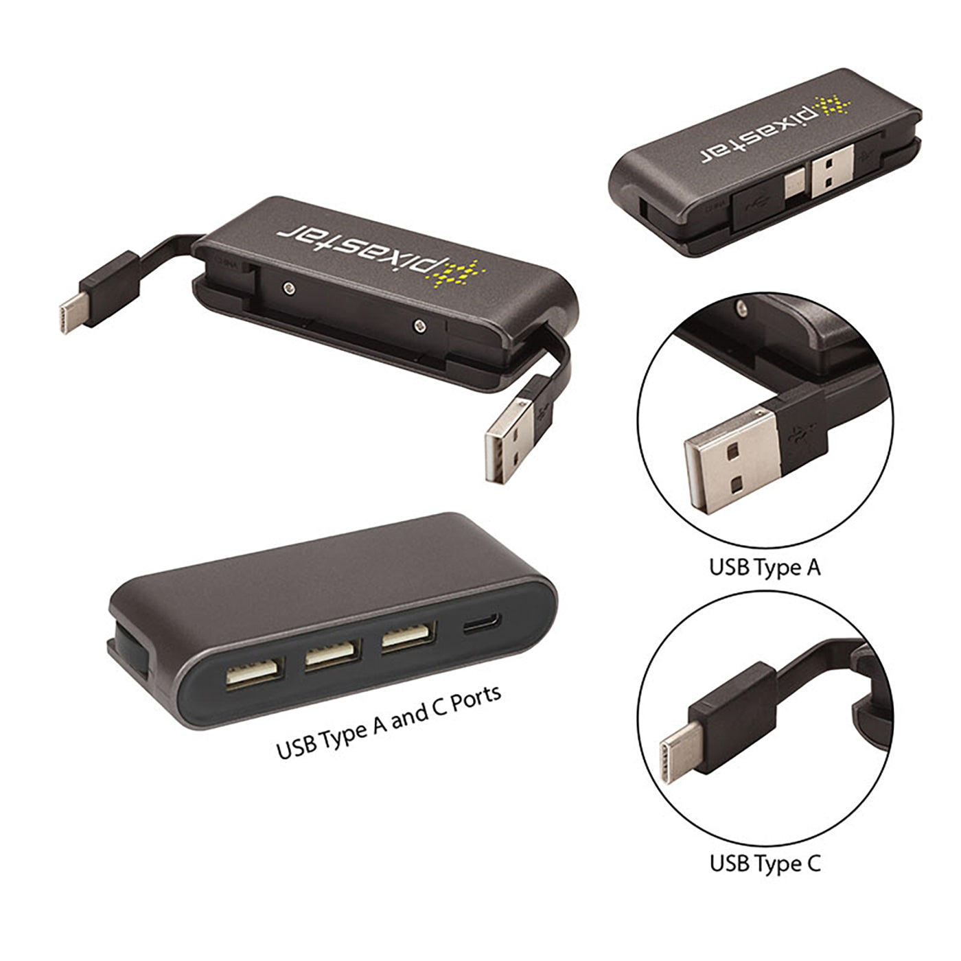4-Port USB Hub with Type-C