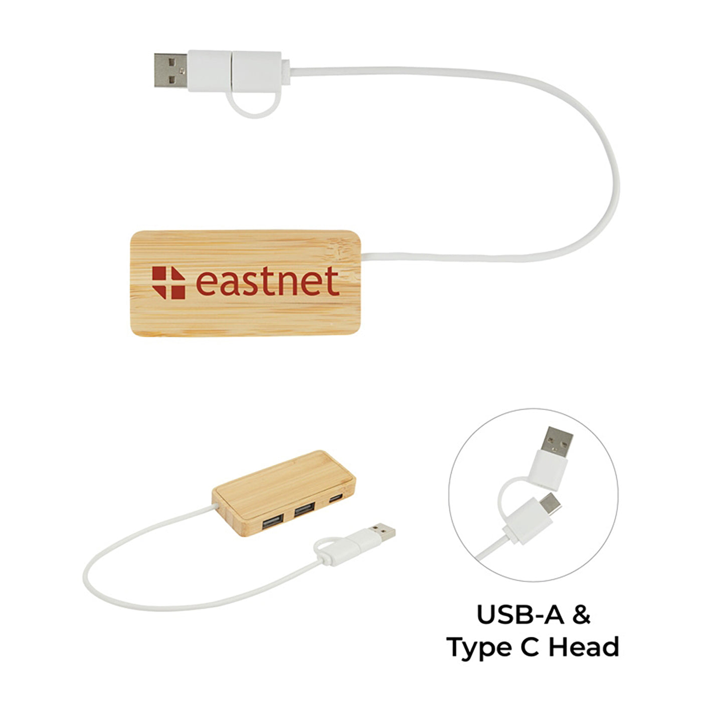 Bamboo 3-Port USB Hub