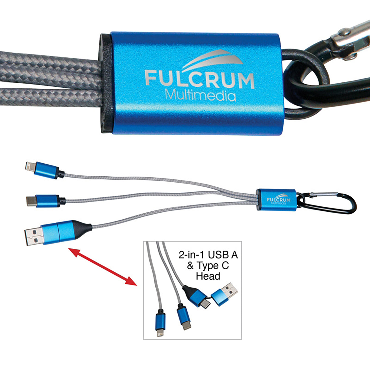 4-in-1 Braided Aluminum Charging Cable Kit - GC1457N