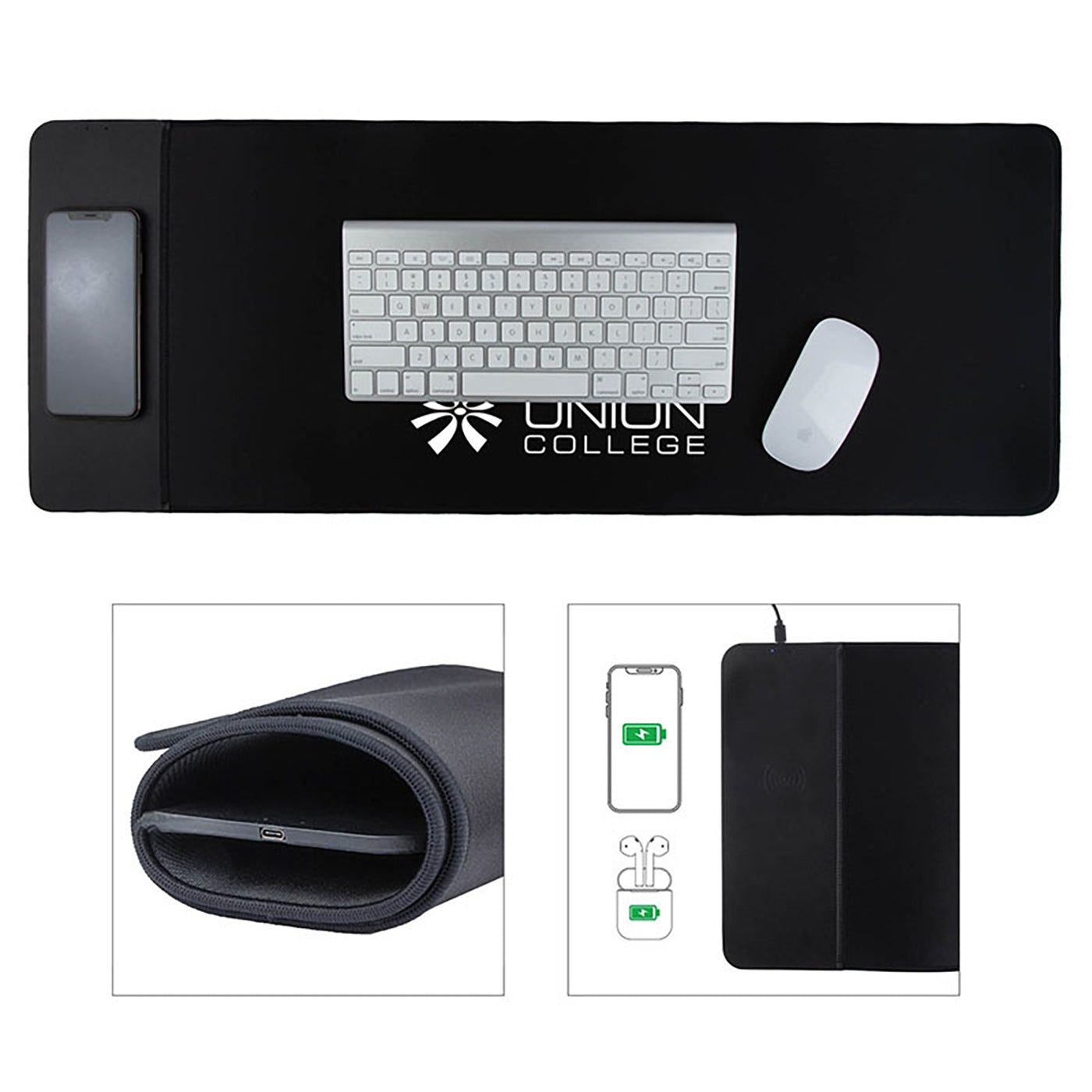 Neoprene Mouse Pad with 10W Wireless Charging