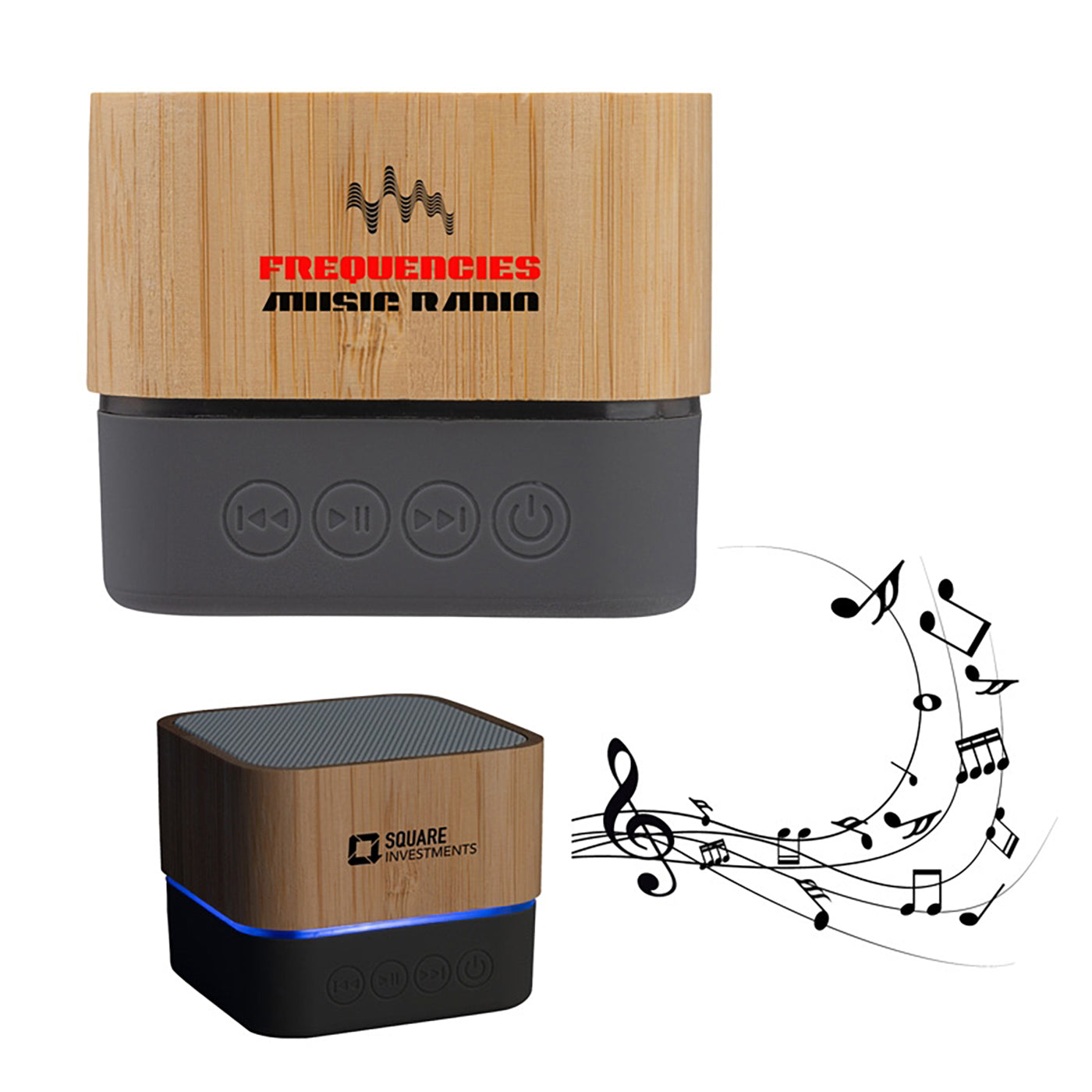 Bamboo LED Ring Bluetooth Speaker