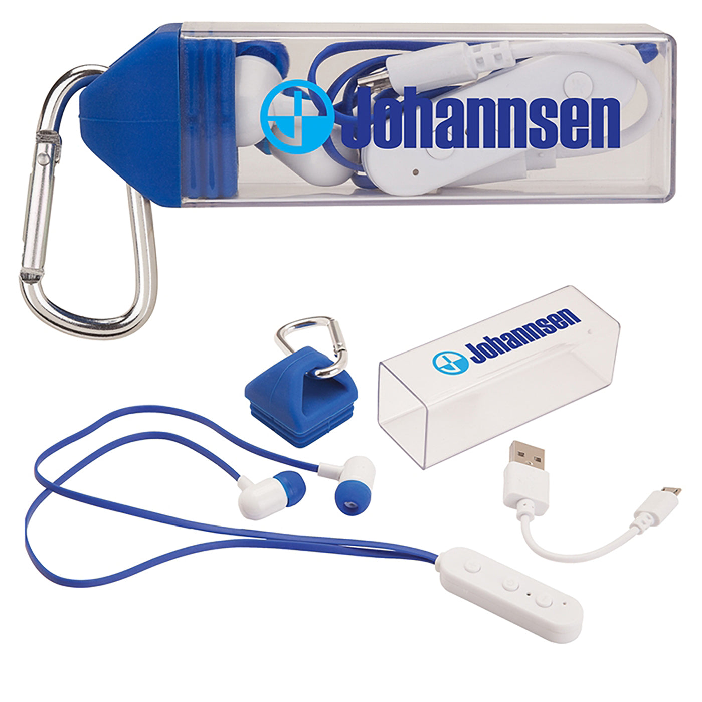 Flat-Wire Bluetooth Earbuds with Carabiner - GC6217N