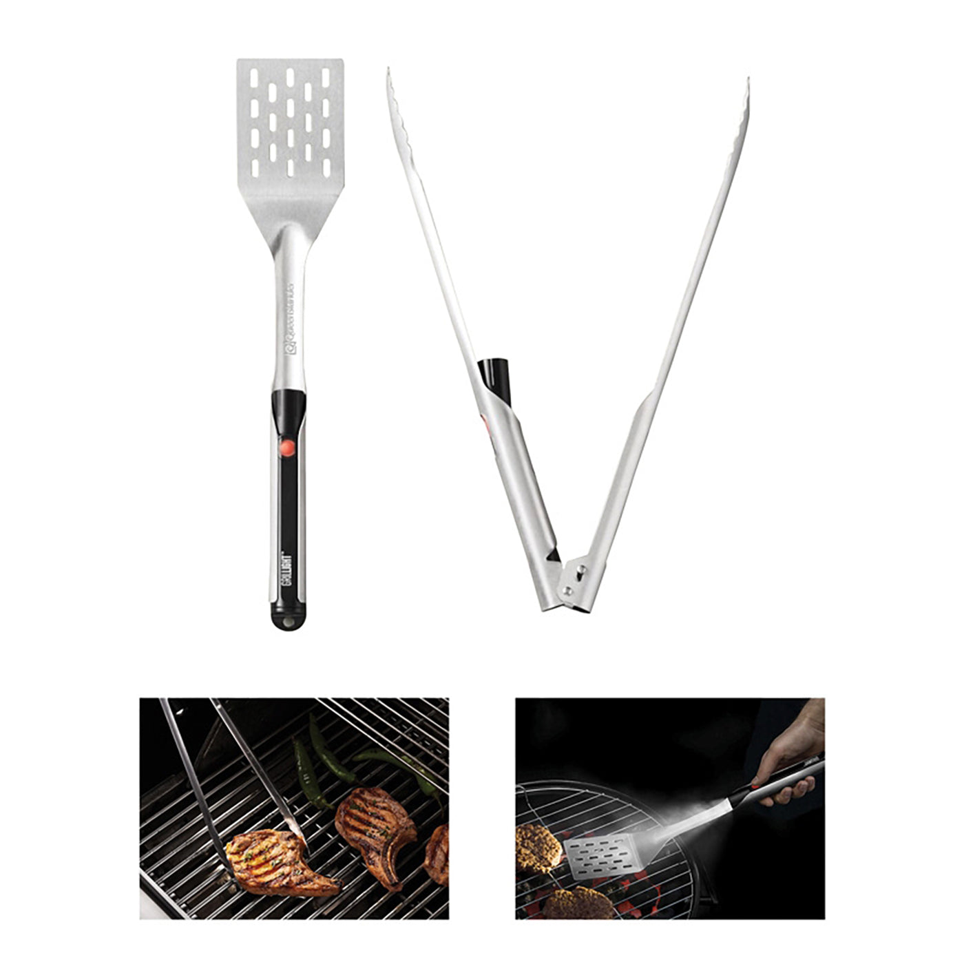 Premium Stainless Steel LED Grill Set